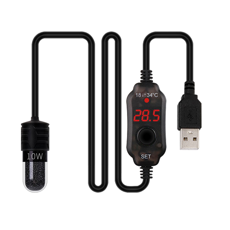 迷你USB插头鱼缸加热棒龟缸斗鱼缸角蛙缸水族自动恒温拇指微型
