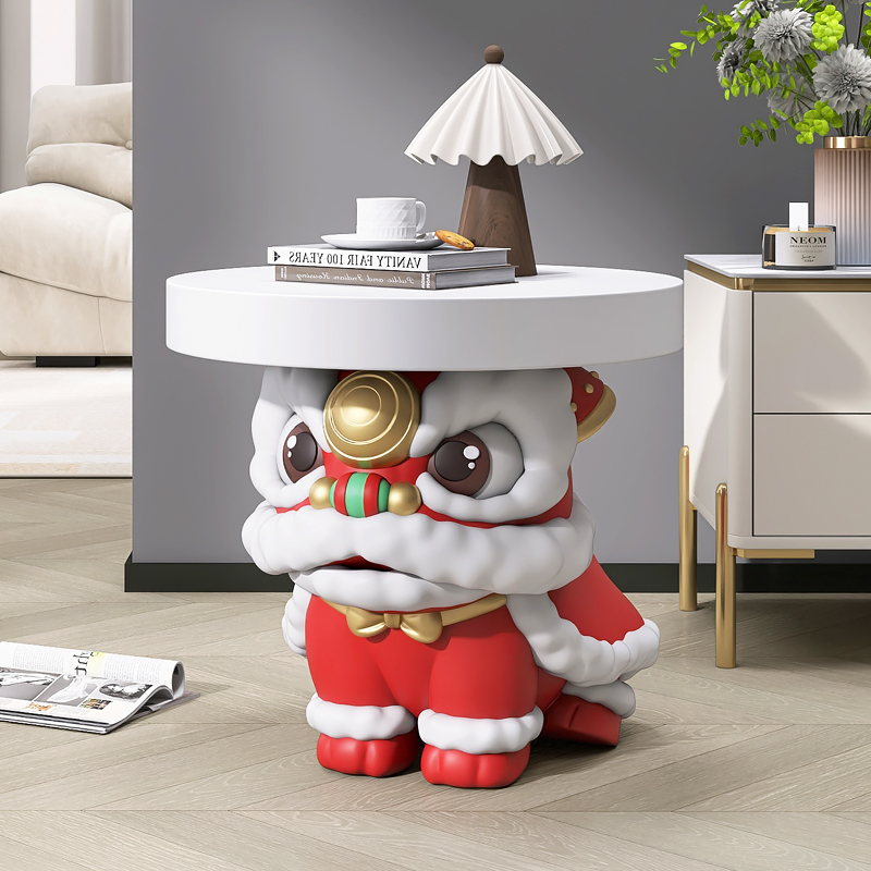醒狮大型客厅落地摆件电视柜旁边茶几沙发边几牀头轻奢乔迁礼物