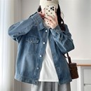 夹克上衣常规胖mm宽松衬衫 大码 牛仔短外套2025年新款 春秋款 女 女装