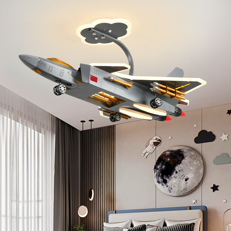 全光谱儿童房吸顶灯创意男孩房间卧室儿童灯护眼灯个性飞机模型灯