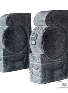 中国风石雕门墩抱鼓石仿古典石镇宅家用门当户对貔貅麒麟门口摆件