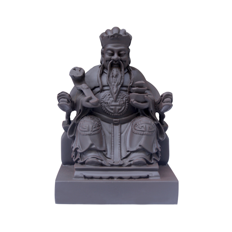 4寸紫砂土地公 吕洞宾神像公神像 福德正神 地主爷家居供奉摆件