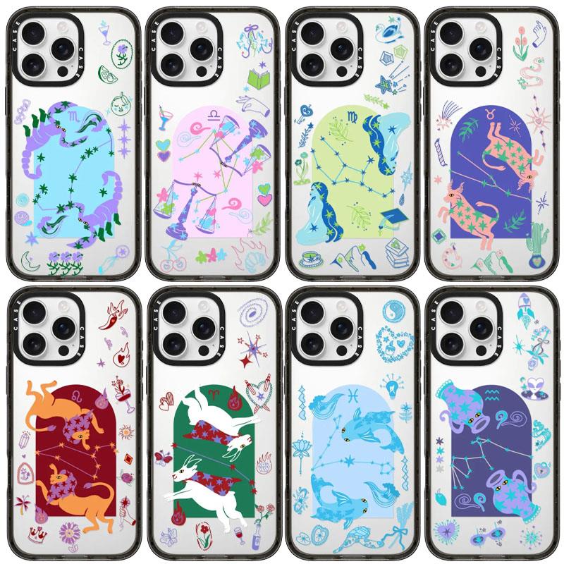 CASETi联名新款璀璨十二星座系列苹果16pro手机壳适用iPhone15plus潮壳13情侣12Promax磁吸防摔保护套14pro女