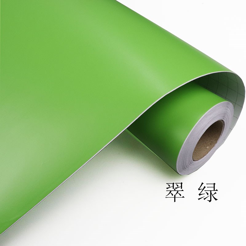 哑光浅绿翠绿绿色宝石绿墨绿PVC贴纸墙贴壁纸即时贴背胶自粘防水