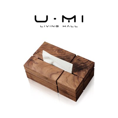 U Mi LIVING  木制  纸巾盒黑胡桃木创意家用客厅摆件日式简约