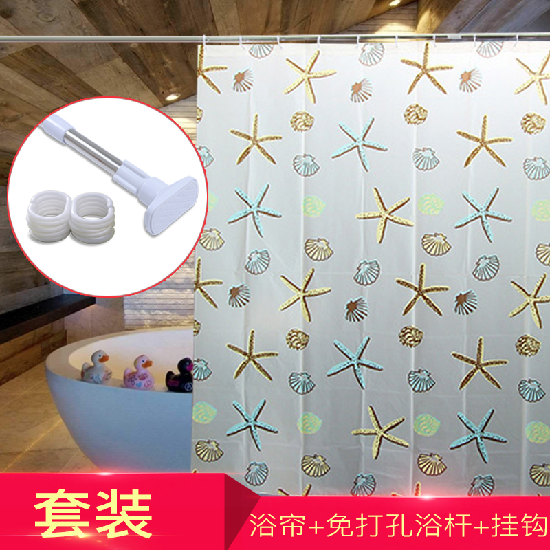 包邮卫生间浴帘PEVA加厚防水防霉浴帘布浴室隔断布窗帘帘门帘挂帘