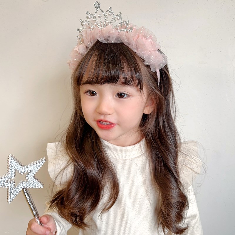 儿童公主仙美皇冠头饰女孩生日王冠发箍宝宝发卡森系女童头箍发饰