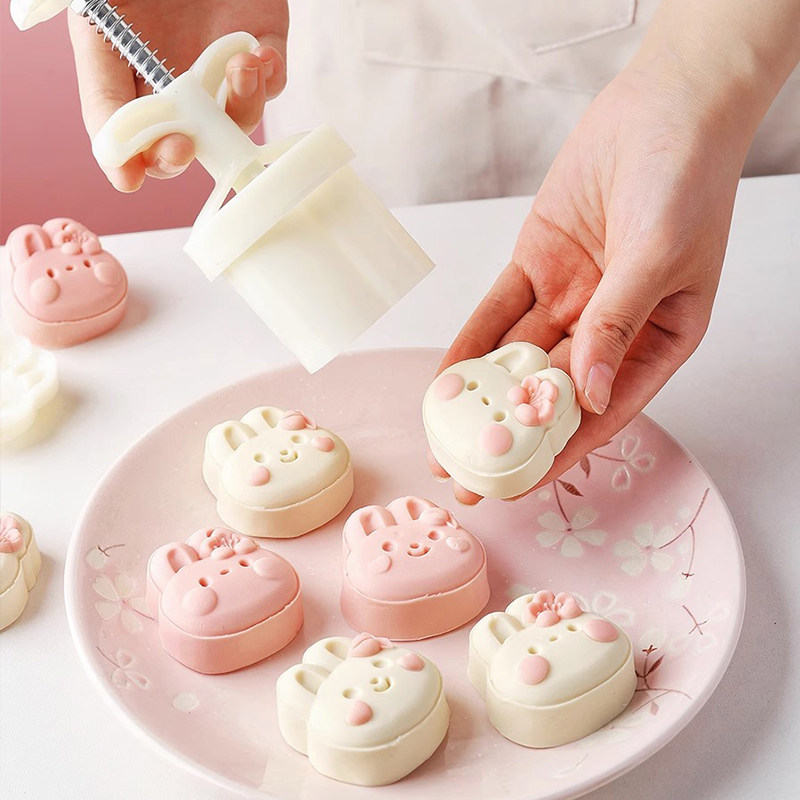 兔子月饼模具新款按压冰皮手压式家用绿豆糕烘焙工具糕点流心中秋
