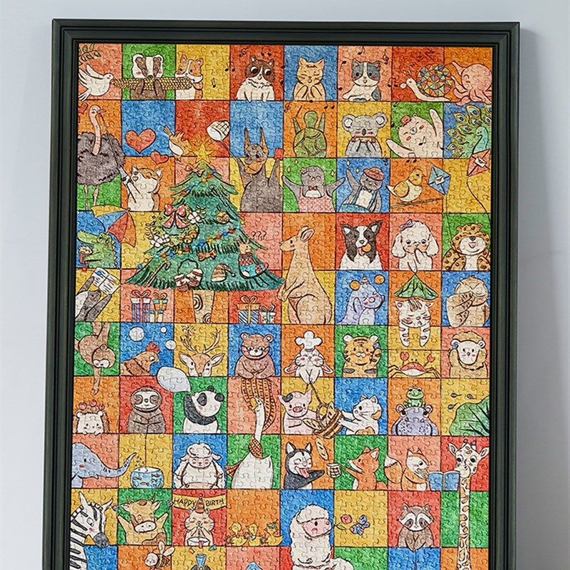 简约实木拼图框美式制作复古画框50*75北欧挂墙a4摆台做旧相框