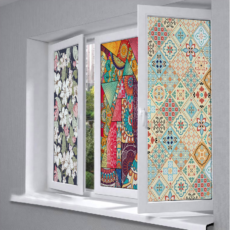 复古窗户贴纸防走光透光不透明卫生间磨砂玻璃贴膜防偷窥玻璃贴纸