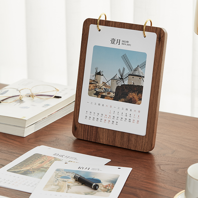 2023年台历定制商务办公室简约日历记事本创意桌面摆件小月历订制