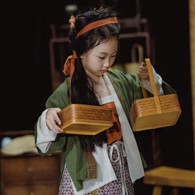 熹言 男女童汉服拍照摄影商女货郎宋制国风表演衣服