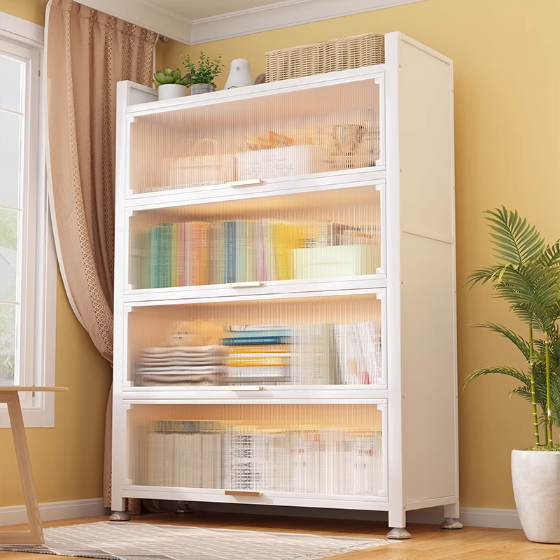 钢制书柜带门儿落地厨房客厅收纳