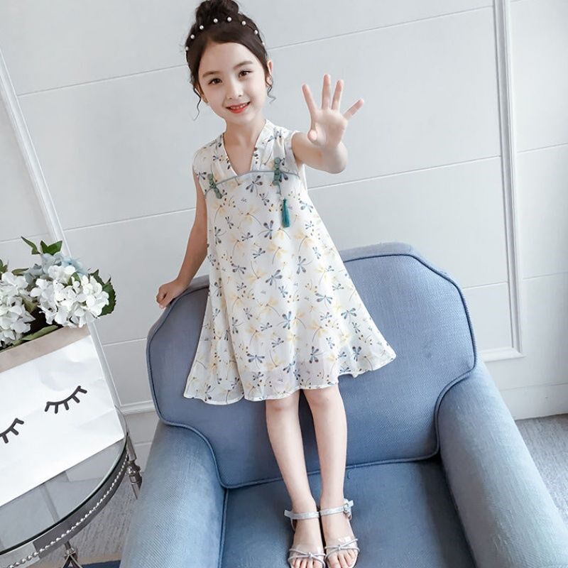女童夏装2020新款汉服连衣裙中国风旗袍裙洋气小童裙子宝宝公主裙