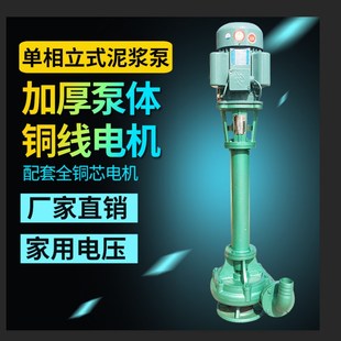 泥浆泵单相220V家用立式污泥泵带切割清淤排污泵鱼塘抽粪泵可加长