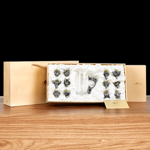 罗比罗丹锡制十二生肖兽首玻璃白酒杯分摇醒酒器酒具套装创意礼品