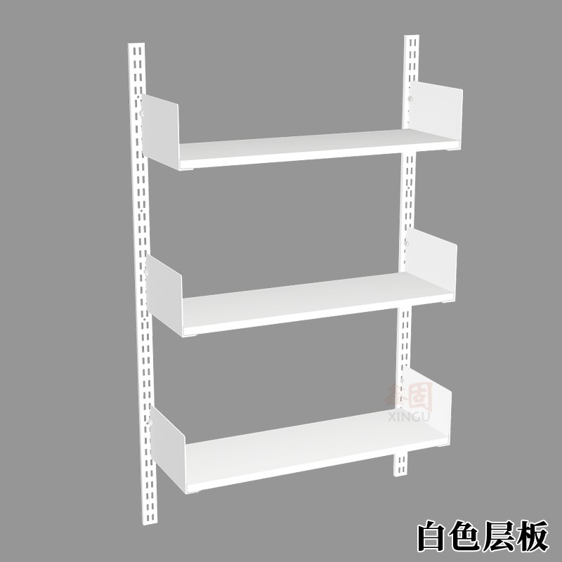 aa柱白色置物架配件上墙层板托客厅壁挂铁艺书架挡板艺术陈列展架