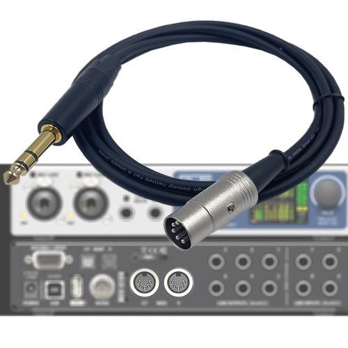 MIDI转6.35数字信号线5芯mid转大三芯转换线电子琴 I/O声卡连接线