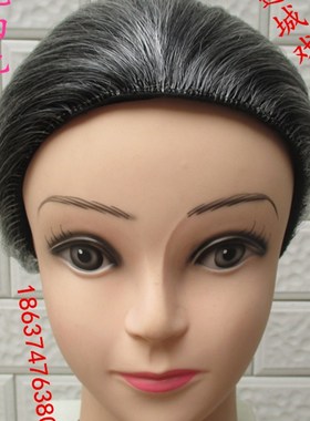 古装假发老太太假发李奶奶头套话剧演出假发老太婆花白发戏剧头饰