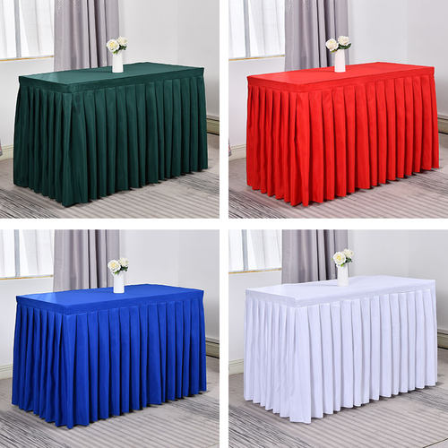 酒店会议长方形桌布桌裙台裙桌罩
