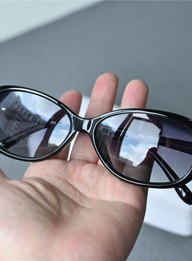 小脸女士偏光太阳镜椭圆小框墨镜女款防晒防紫外线眼镜黑色茶色