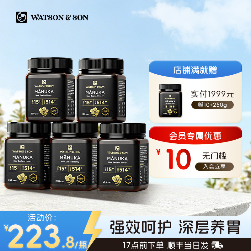 新西兰麦卢卡蜂蜜UMF15+3瓶5瓶装