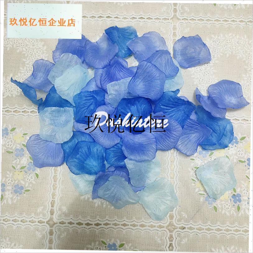 蓝色系结婚混合玫瑰花瓣布置房间装饰道具O开业典礼花童假花手撒,