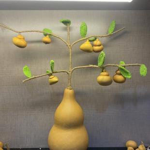 饰招财风水摆件纯手工编织葫芦一整套 天然葫芦客厅办公室卧室装