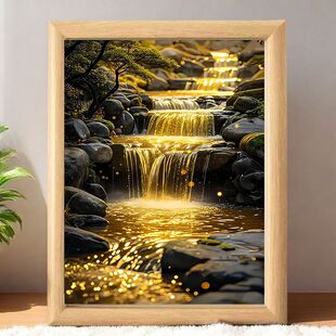 财源滚滚高颜值高级木制相框摆台吸金暴富送朋友书房桌面精致摆件