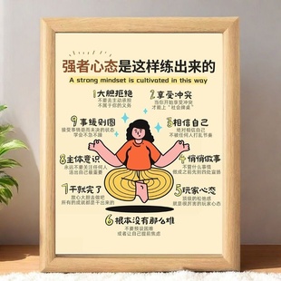 强者心态是练出来的相框摆件拒绝精神内耗正能量摆台房间精致摆台