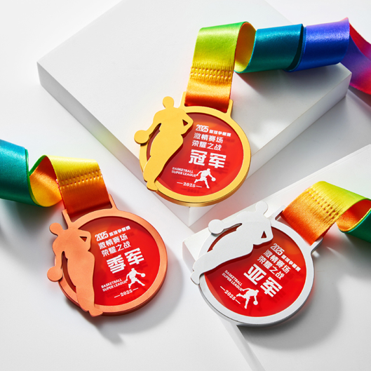 兴胜工艺运动会水晶奖牌免费刻字