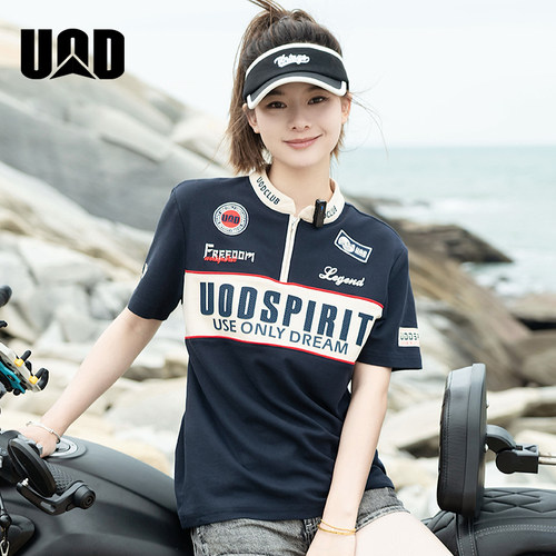 UOD夏季机车POLO衫男士高端刺绣凉感短袖2025新款珠地棉户外T恤