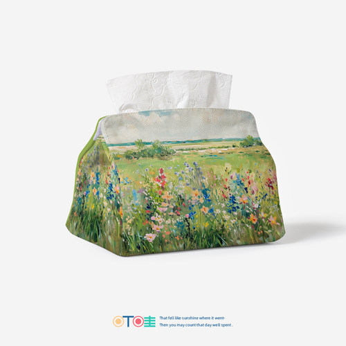 叮哇印象派田野油画纸巾盒