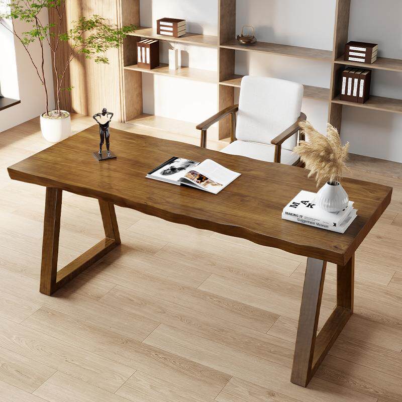 北欧实木书桌简约双人写字学习桌家用餐桌办公桌客厅长桌子电脑桌