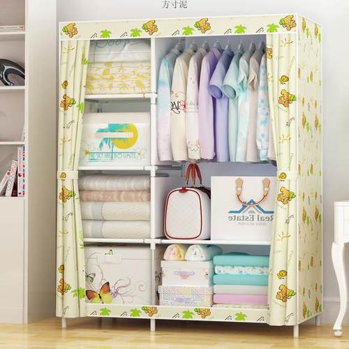 简易衣柜小衣柜单人宿舍布衣柜加粗钢管学生小号挂衣柜收纳整理柜