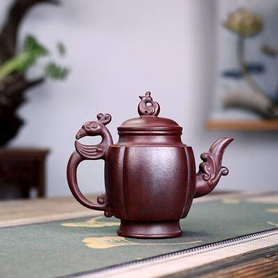 宜兴紫砂壶茶壶茶具原矿古红泥凤舞九天手工制作一件密文代发