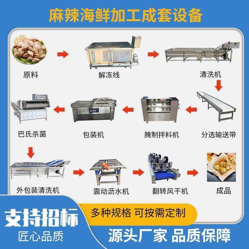加工扇贝成套生产流水线小型即食麻辣蛤蜊文贝成套加工设备