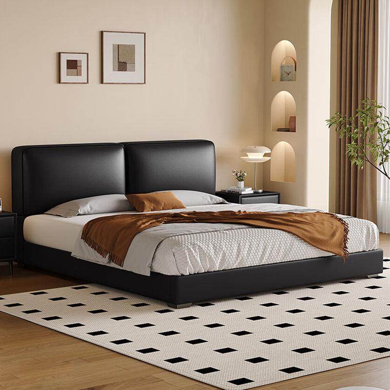 新款大黑牛意式极简轻奢真皮床现代简约1.8m双人主卧大床储物婚床