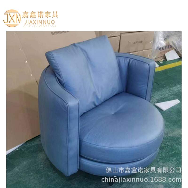 现代简约单人小沙发 卧室阳台客厅科技布懒人沙发 轻奢休闲沙发