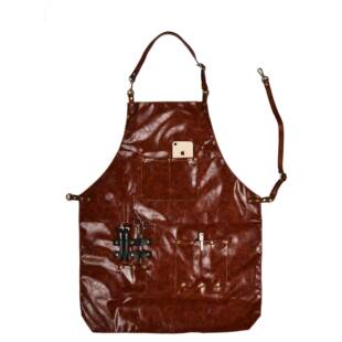 多口袋防水皮革围裙韩版时尚西餐厅奶茶店印LOGO男女服务员围裙