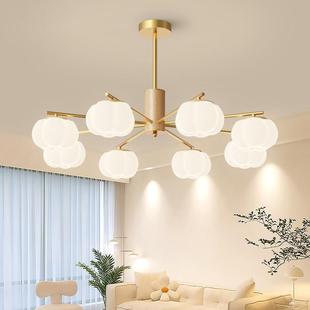 棉花大厅餐厅灯主灯奶油新款灯具现代简约超亮风客厅吊灯