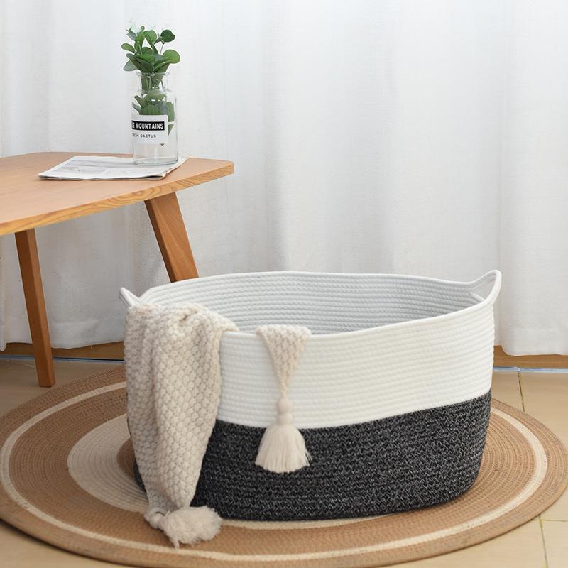 玩号筐收纳家用物篮欧式棉绳脏卧室衣篮脏衣篓超大杂物具置宝宝