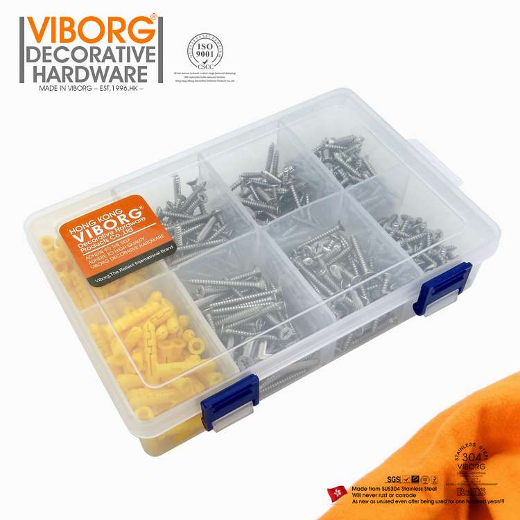 j8套装自攻工具盒木牙螺丝盒BOVI维修304不锈钢盒大全螺丝家庭Rg3