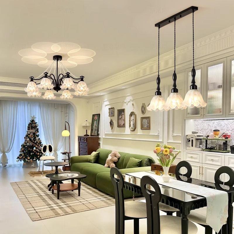 法式客厅吊灯创意中古复古风大厅灯餐灯卧室美式中山灯具套餐