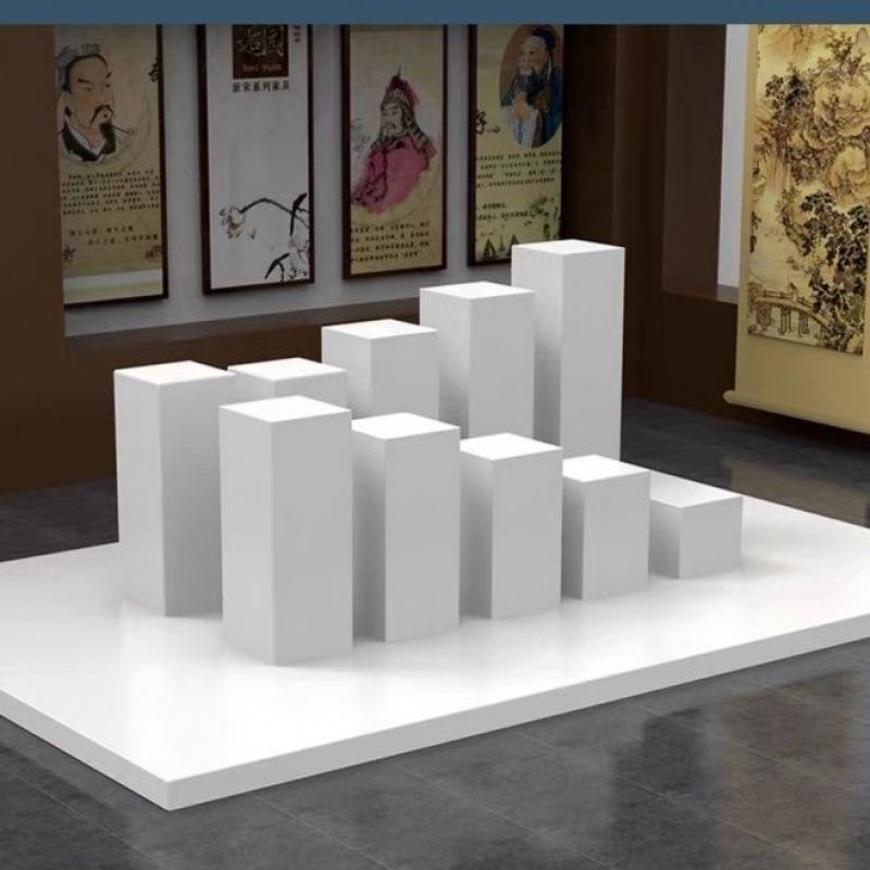 烤漆展示台橱窗展示架模特道具地台展会摆台白色展台方形展台