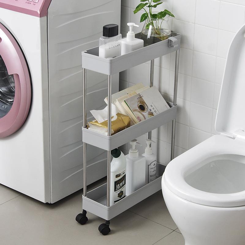 可移动夹缝置物架厨房卫生间浴室落地式缝隙小推车家用分层收