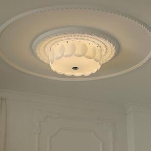 法式复古吸顶灯中古玻璃书房客厅房间灯卧室灯浪漫奶油风卧室主灯