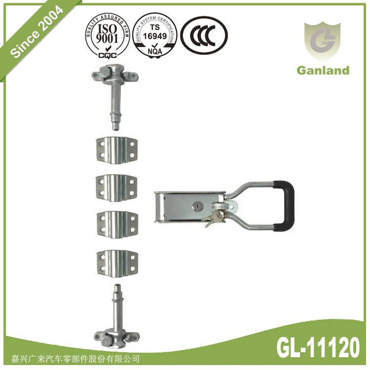 源头厂家 厢式货车拉杆门锁旋转杆带钥匙手柄锁 载货汽车四分锁具