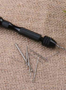 黑色手捻钻加25迷你钻头  手动打孔工具钻眼雕刻套装菩提琥珀打孔