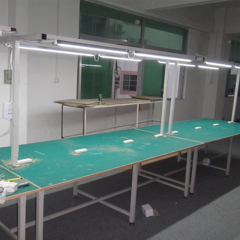 工厂工作台车间桌子生产拉操w作台带灯双面检验防静电工作台流水